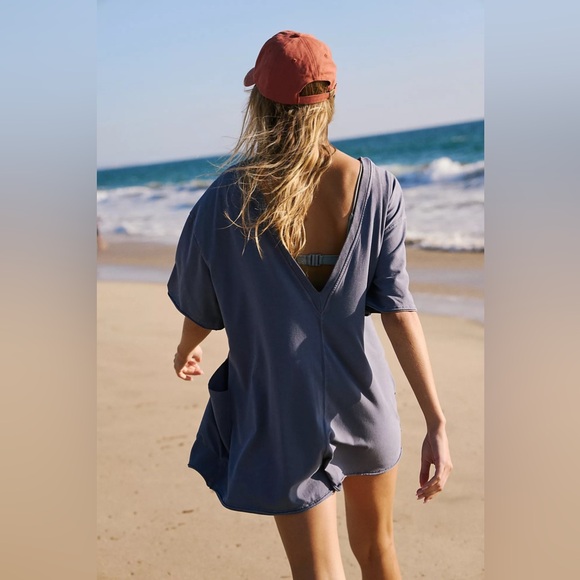 Free People Hot Shot Tee Romper💙 - Picture 9 of 11